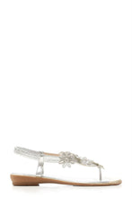 Load image into Gallery viewer, Tamaris flower diamante slingback toe-post