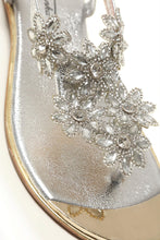 Load image into Gallery viewer, Tamaris flower diamante slingback toe-post