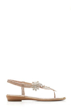 Load image into Gallery viewer, Tamaris flower diamante slingback toe-post