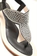 Load image into Gallery viewer, Fifi low wedge diamante toe post sandal