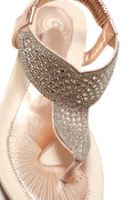 Load image into Gallery viewer, Fifi low wedge diamante toe post sandal